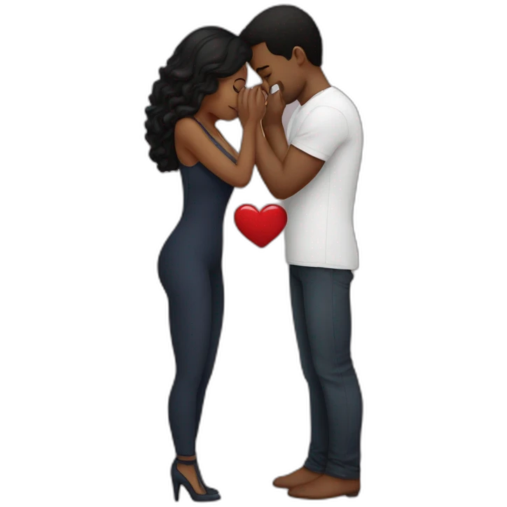 Lovers romancing with inners emoji