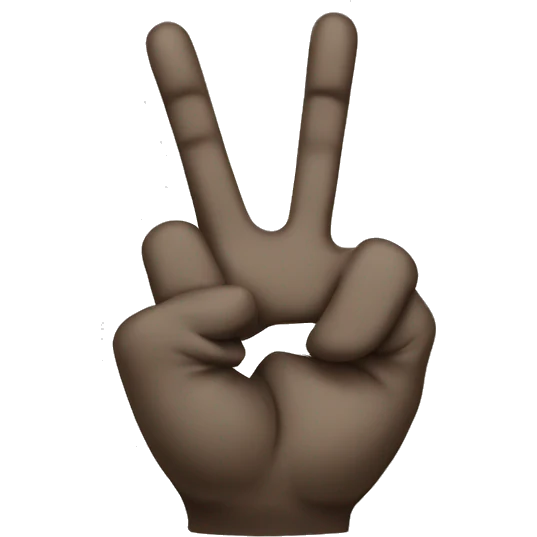 Smiley face with peace fingers  emoji