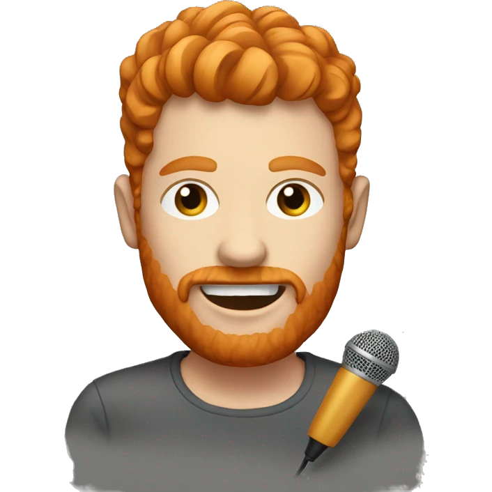 an ginger with an microfoon emoji