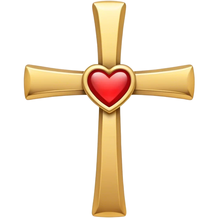 Two hearts around a simple gold cross  emoji