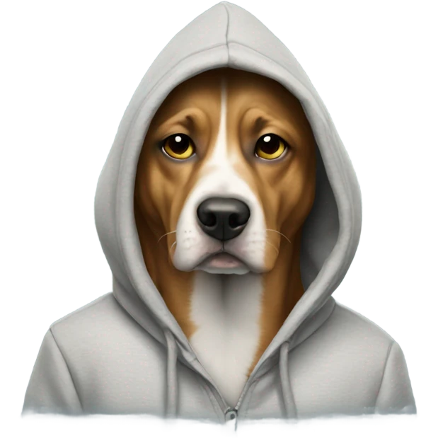 Dog wearing a hoodie smoking  emoji