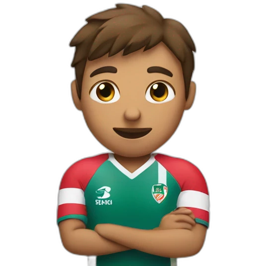 Rugby player and a heart sign emoji