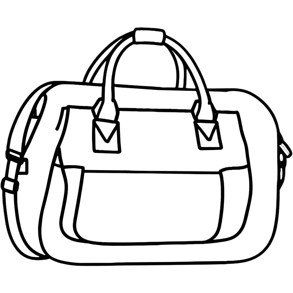all white duffle bag with white strap emoji