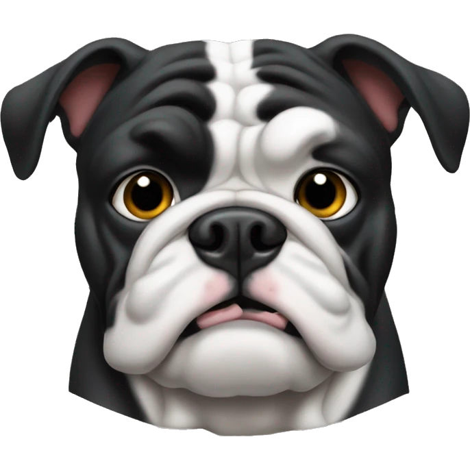 Bulldog black and with  emoji