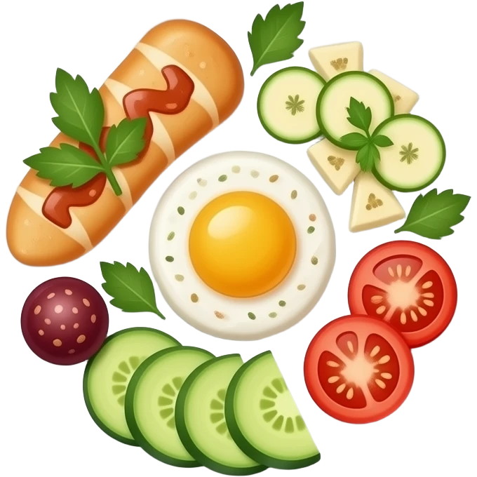aethetic realistic balanced food plate emoji