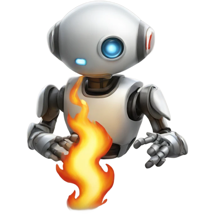 robot breathing fire  emoji