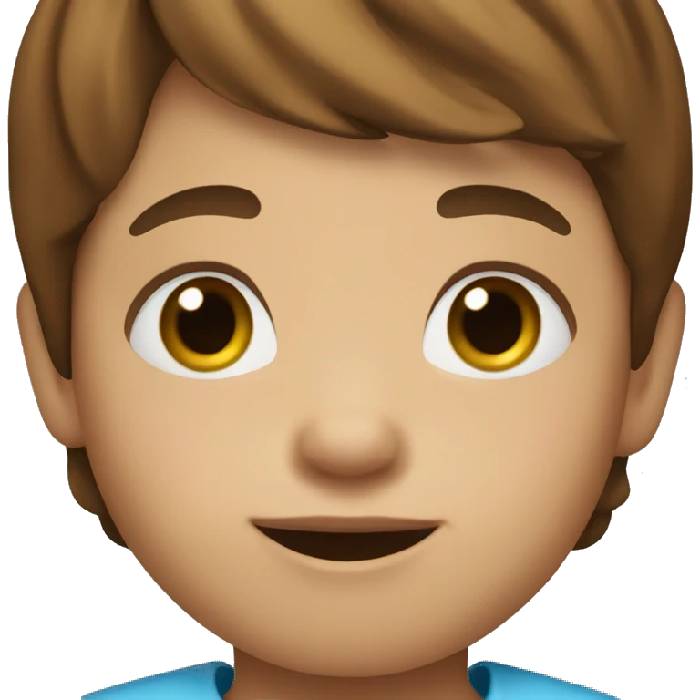 A little boy4year old whit brown hair and light blue shirt emoji
