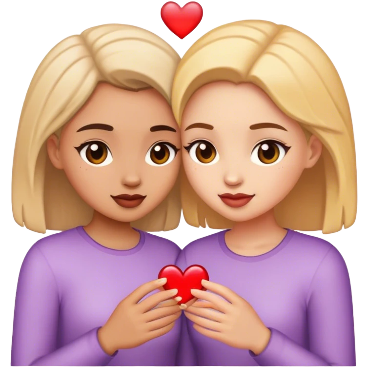 two girls in love emoji