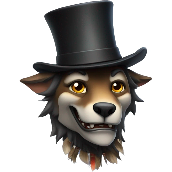 shape shift werewolf native american in a top hat emoji