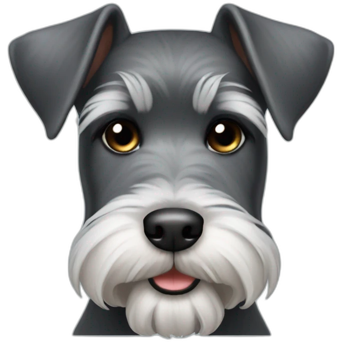 Miniature schnauzer cute face emoji