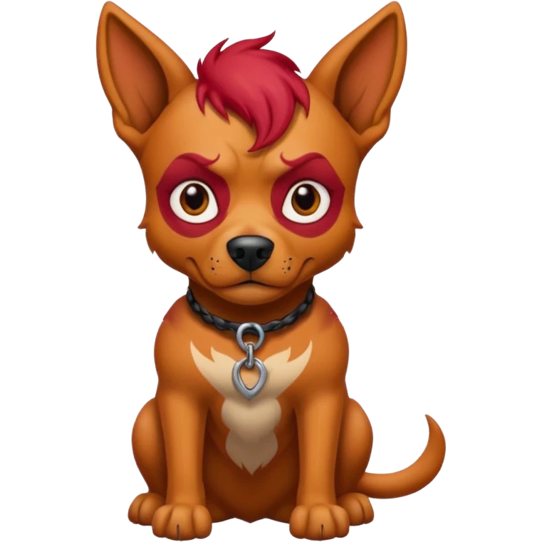 tattoed scary looking dog with red hair emoji