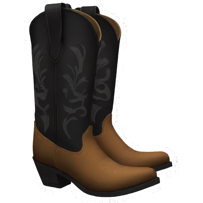 Cowboy boots black emoji