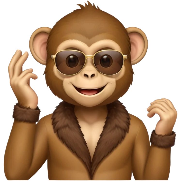 smiling monkey lifting up his sunglasses. he is a salesman emoji