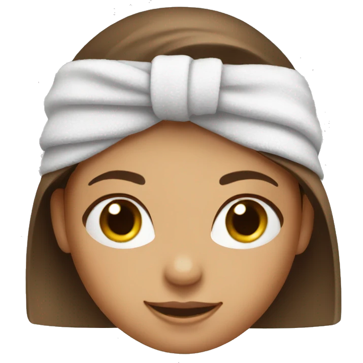 girl with brown hair and spa towel on head emoji