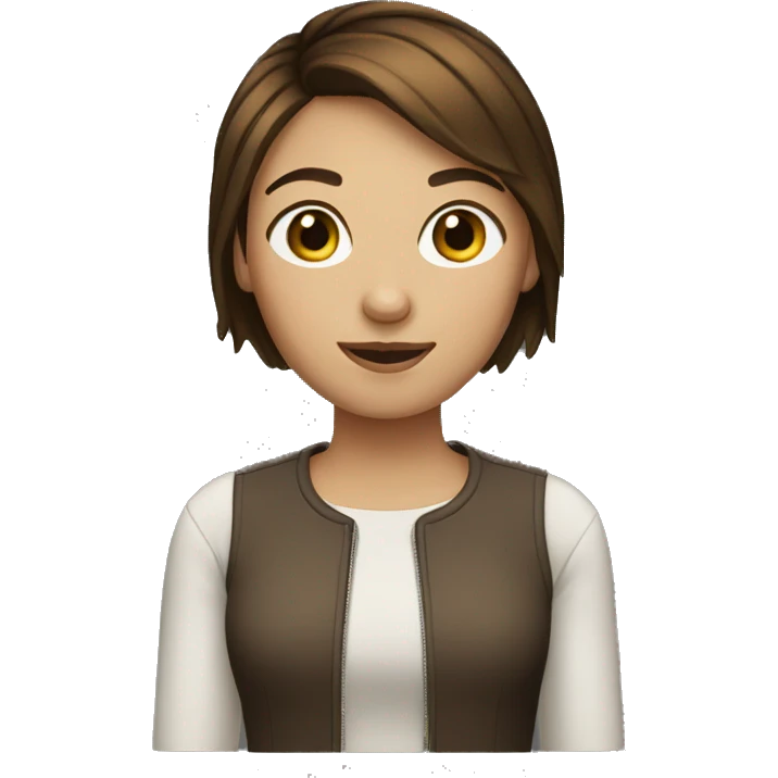 Girl with short brown hair emoji