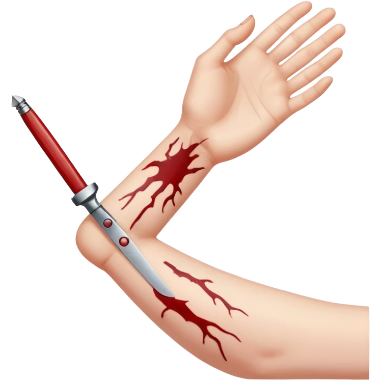cutting wrist with razor blade emoji
