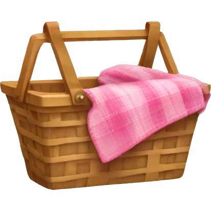 Picnic basket with pink blanket  emoji