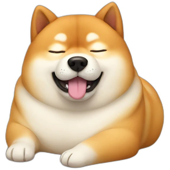 sleeping fat Shiba dog emoji
