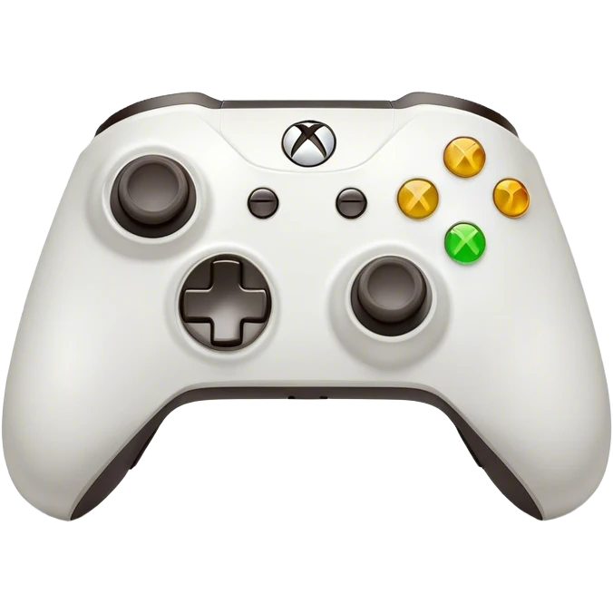 Clash of Clans aesthetic: Cinematic Playful Xbox Wireless Controller Portrait Emoji, rendered in a 3D vector-style similar to standard emojis with minimal shading and bold, simplified shapes. A compact, distinct form with signature details, softly glowing with a modern gaming energy charm. Simplified yet unmistakably iconic, highly detailed and consistent, glowing with a soft radiance and high shine. Stylized with a touch of next-gen innovation and a soft glowing outline, capturing the essence of a beloved gaming relic with a friendly, playful manner! emoji
