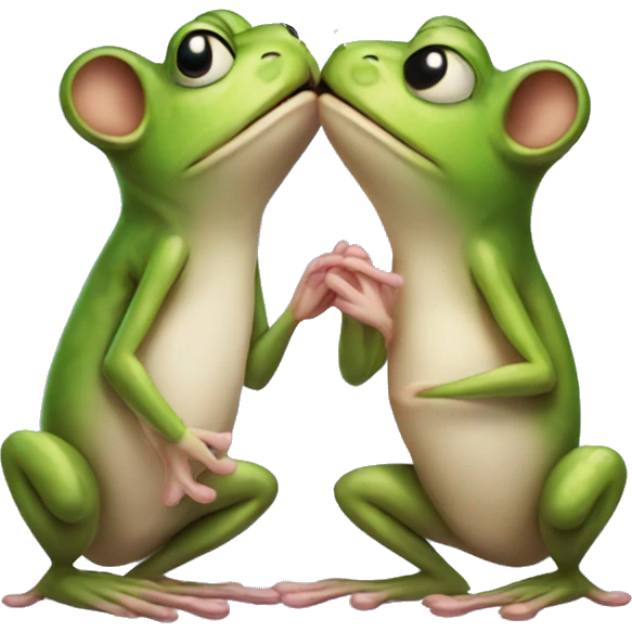 Frog kissing mouse emoji