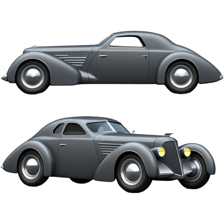  the animated series aerodynamic futuristic Batmobile loosely based on 1936 cord 812 (flat long faceted body) stealthy understated hot rod  emoji