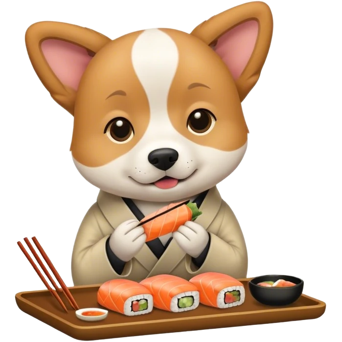 dog with sushi emoji