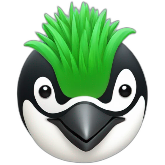 penguin head with green mowhawk emoji