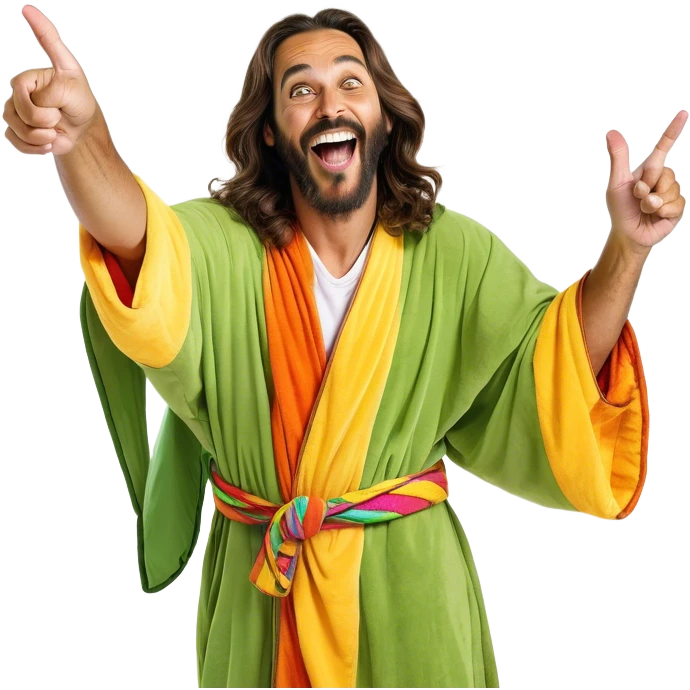 Jesus laughing and pointing emoji