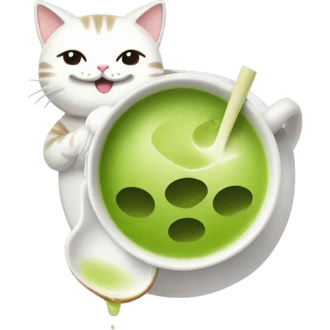 a cat drinking matcha  emoji