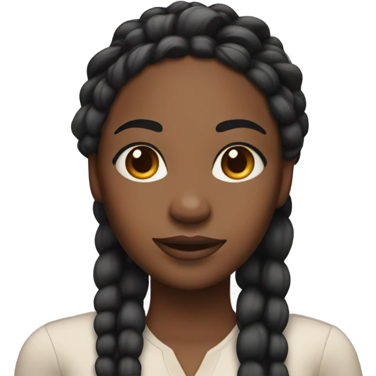 black woman with long braids and lashes emoji
