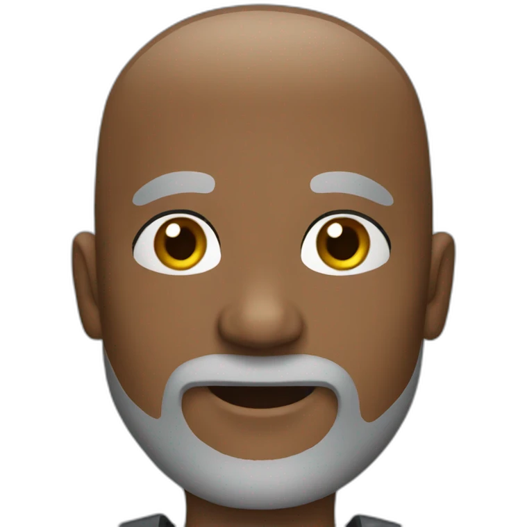 Bald black man with grey beard emoji