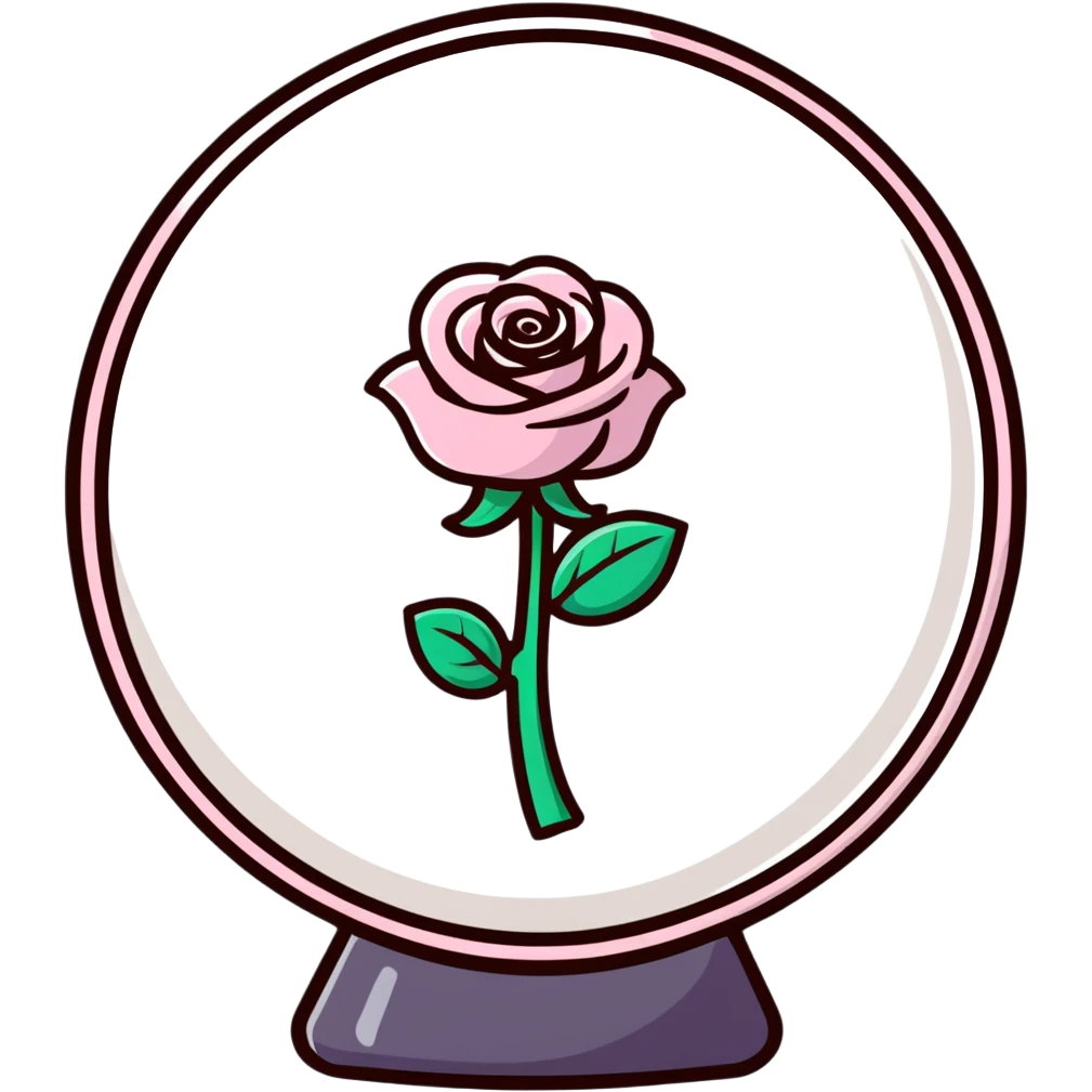 Black rose in a glass sphere emoji