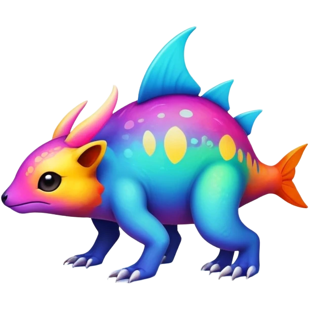 colorful dark Fakémon-creature with random markings emoji
