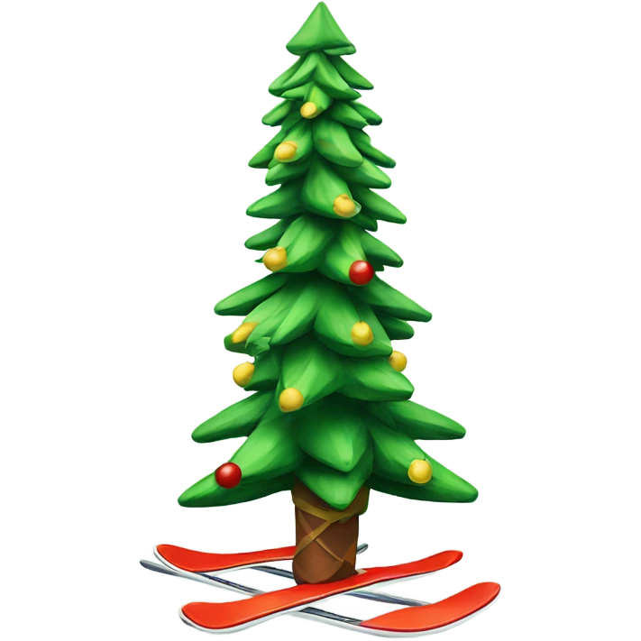 Christmas tree on skis  emoji