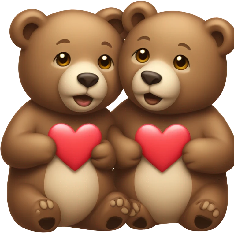 2 bears with hearts emoji