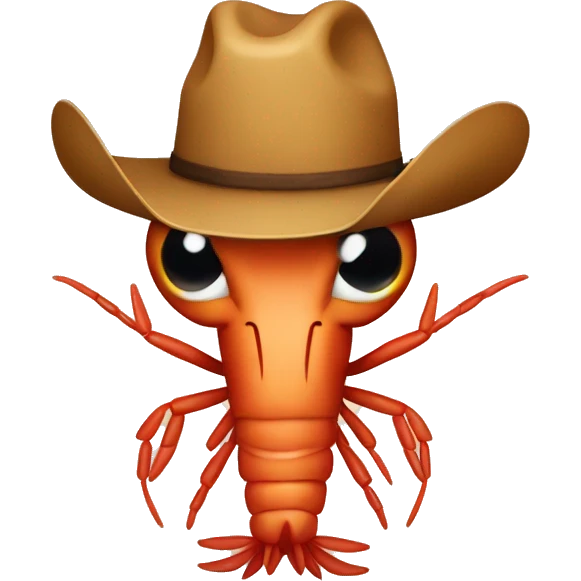 Shrimp with cowboy hat emoji
