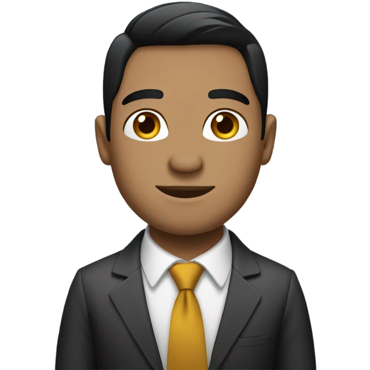 business man short straight black hair middle part emoji
