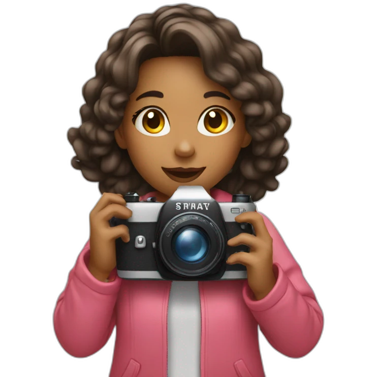 cute girl with camera emoji