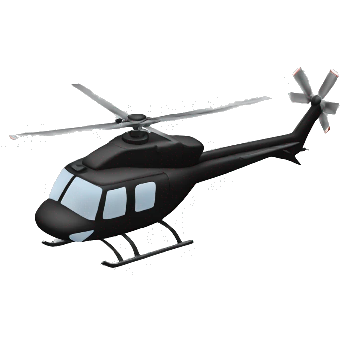 Black helicopter driving to the left emoji