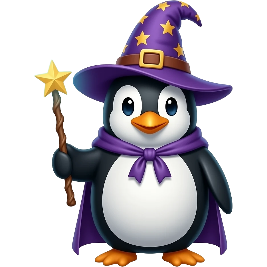 Penguin Wizard emoji