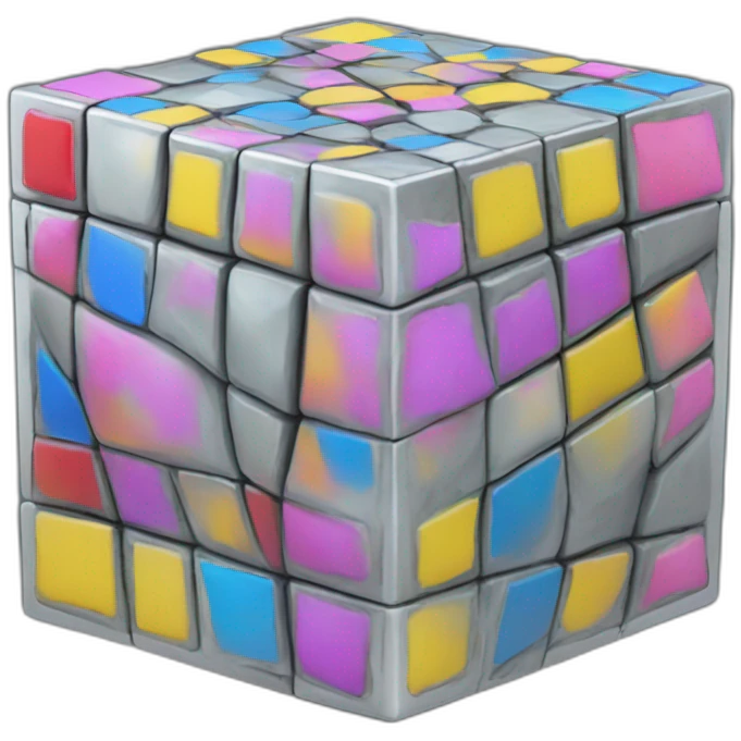 Argent cube rubik emoji
