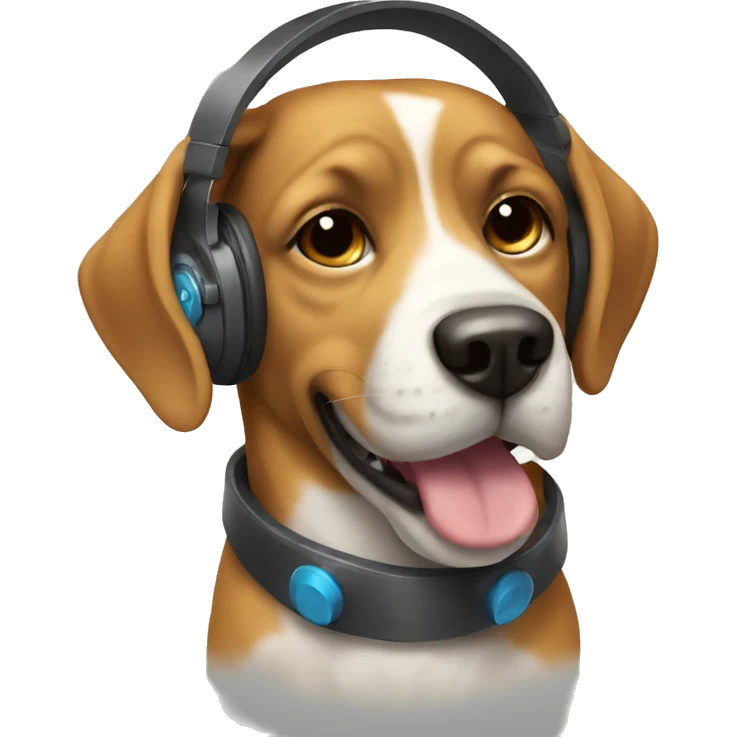 Dog with headphones emoji