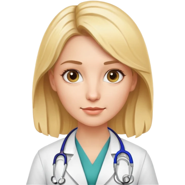 blonde woman doctor with stethoscope emoji