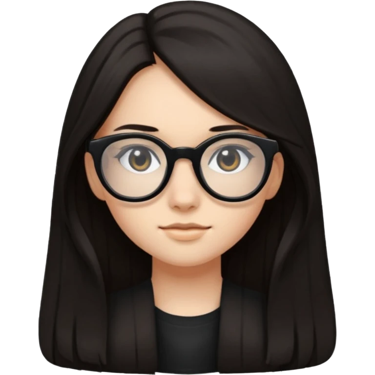 ragazzina di 16 anni mora capelli lunghi con occhiali neri emoji