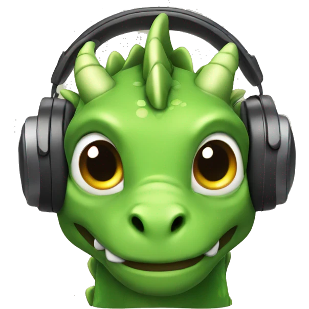 Dragon with headphones emoji