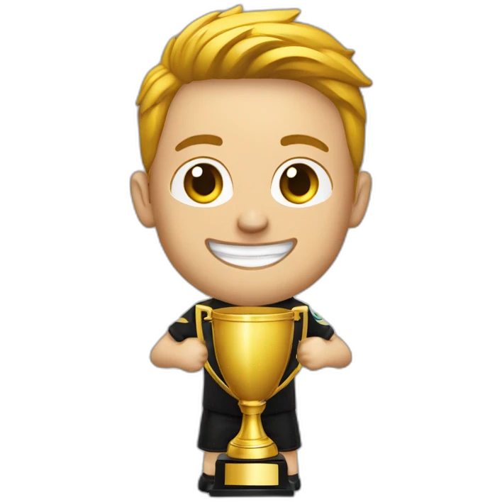 marcos reus com um trofeu emoji