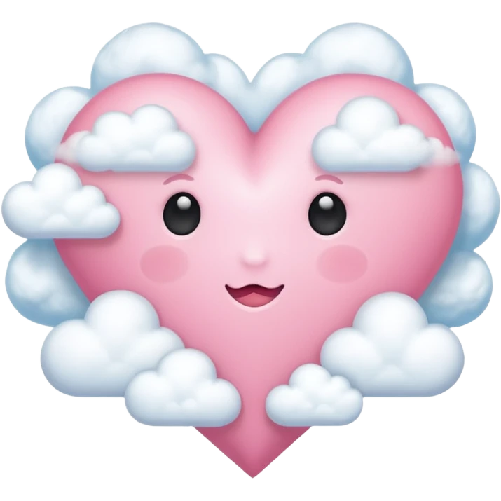 Coração rosa + nuvem  emoji