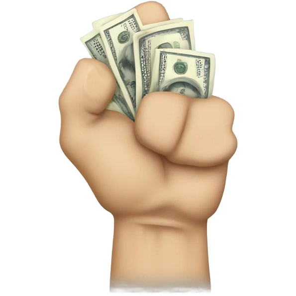 fist holding cash in the fist emoji