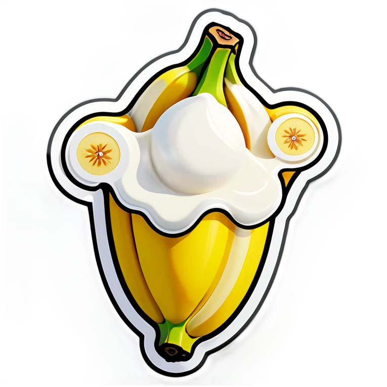 Banana covered in yogurt emoji