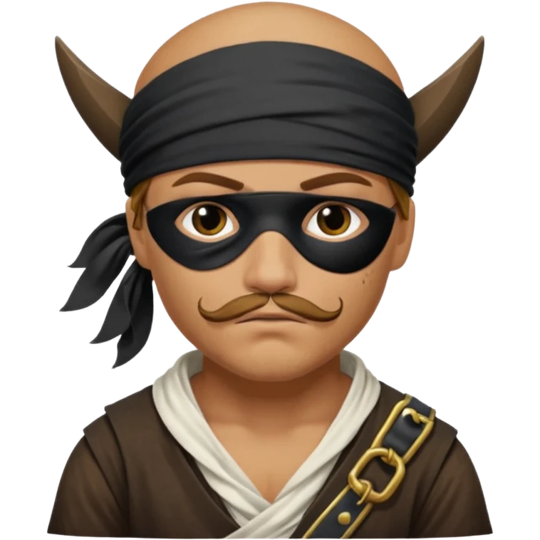 pirate with black eyepatch covering one eye and that eye not showing emoji